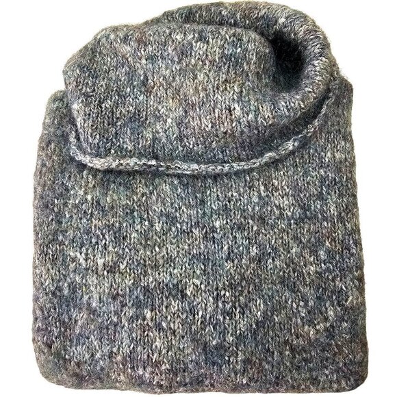 Banana Republic Crop Turtleneck Sweater Roll Hem Mohair Wool Blend Womens M Teal - Picture 3 of 6